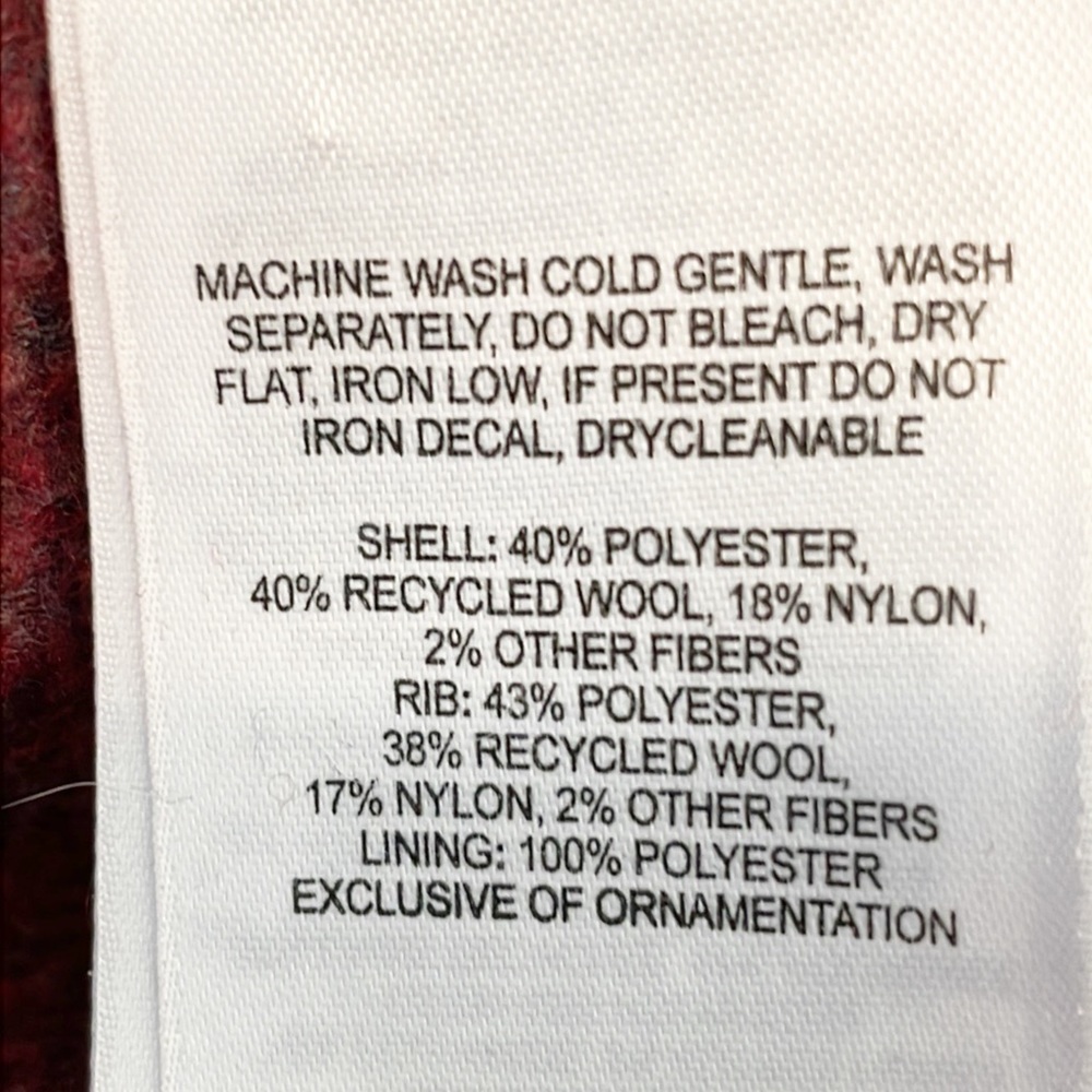 Mountain Hardwear Burgundy Wool Blend Jacket (M) - Picture 10 of 11